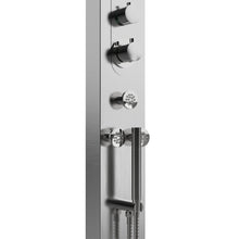 Load image into Gallery viewer, 59 In. 6 Jet Stainless Steel Shower panel System With Adjustable Round Rainfall Showerhead, Handheld Shower, Self-Cleaning &amp; Jet Massage Feature