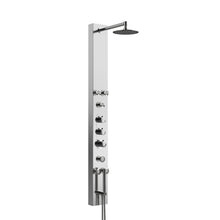 Load image into Gallery viewer, 59 In. 6 Jet Stainless Steel Shower panel System With Adjustable Round Rainfall Showerhead, Handheld Shower, Self-Cleaning &amp; Jet Massage Feature