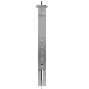 59 In. 6 Jet Stainless Steel Shower panel System With Adjustable Round Rainfall Showerhead, Handheld Shower, Self-Cleaning & Jet Massage Feature