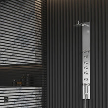 Load image into Gallery viewer, 59 In. 6 Jet Stainless Steel Shower panel System With Adjustable Round Rainfall Showerhead, Handheld Shower, Self-Cleaning &amp; Jet Massage Feature