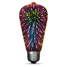 Load image into Gallery viewer, ST19 Infinity 3D Fireworks Effect LED Bulb, 2 Watts, E26, Prismatic White, Non-dimmable