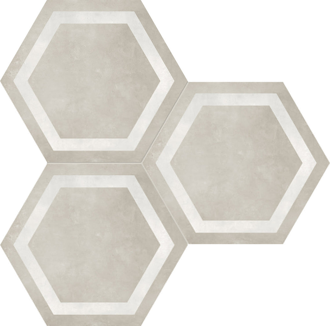 7 In Hexagon Frame Form Sand Matte Pressed Glazed Porcelain