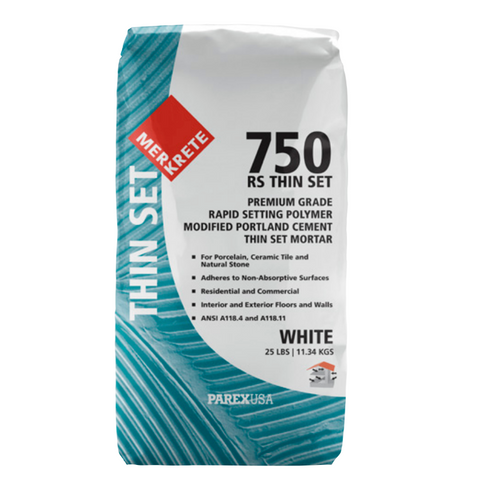 Merkrete 750 Premium Grade Rapid Setting - Portland Cement EGP Thin Set Mortar (25 lb. bag) Gray