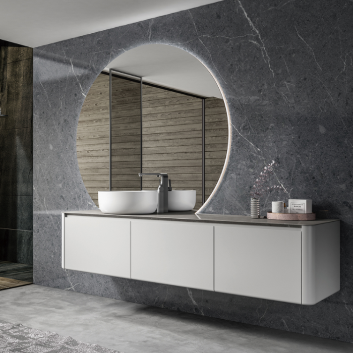Bova Wall Mounted Bathroom Vanity - High Gloss White Finish