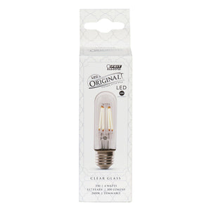 T10 LED Original Vintage Light Bulb, 4 Watts, E26, Dimmable, Decorative Bulb
