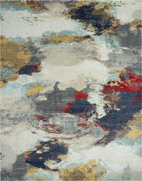 24-Seven by N Natori Abstract Cloud/Multi-Colored 7 ft. 9 in. x 9 ft. 9 in. Area Rugs