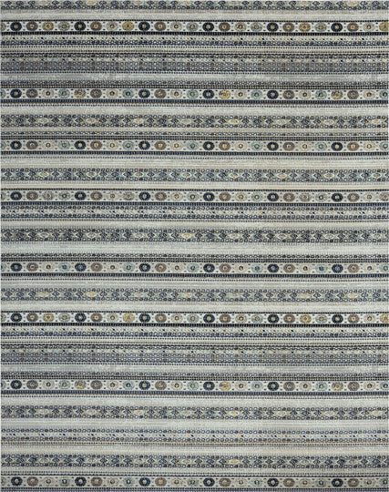 24-Seven by N Natori Le Souk Blue/Grey 7 ft. 9 in. x 9 ft. 9 in. Area Rugs