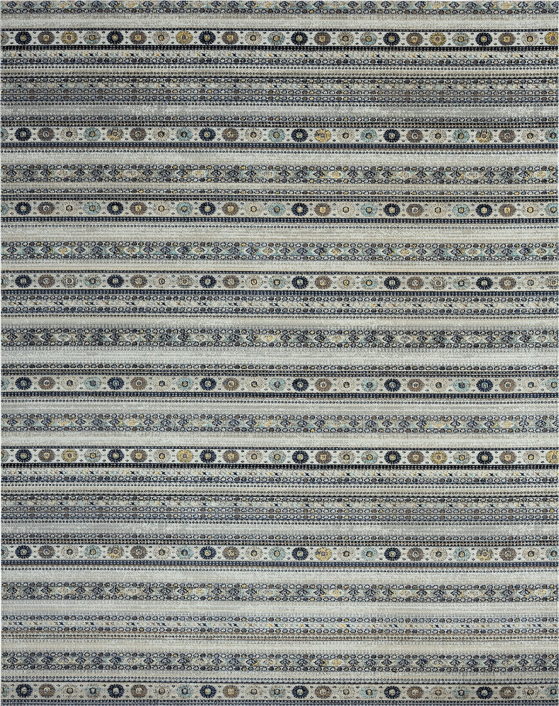 24-Seven by N Natori Le Souk Blue/Grey 7 ft. 9 in. x 9 ft. 9 in. Area Rugs