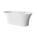 Load image into Gallery viewer, Crystal 59 In. Oval Acrylic Freestanding Soaking Bathtub in Glossy White Chrome-Plated Center Drain &amp; Overflow Cover