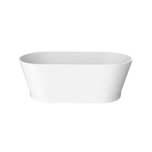 Load image into Gallery viewer, Princess 67 In. Oval Acrylic Freestanding Soaking Bathtub in Glossy White With Chrome-Plated Center Drain &amp; Overflow cover