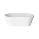 Load image into Gallery viewer, Skysea 59 In. Oval Acrylic Freestanding Soaking Bathtub in Glossy White With Chrome-Plated Center Drain Chrome-Plated Center Drain &amp; Overflow Cover