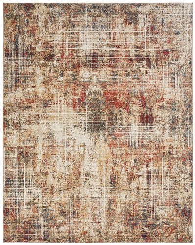 Theory Ivory Crimson 5 ft. 5 in. X 7 ft. 7 in. Area Rug