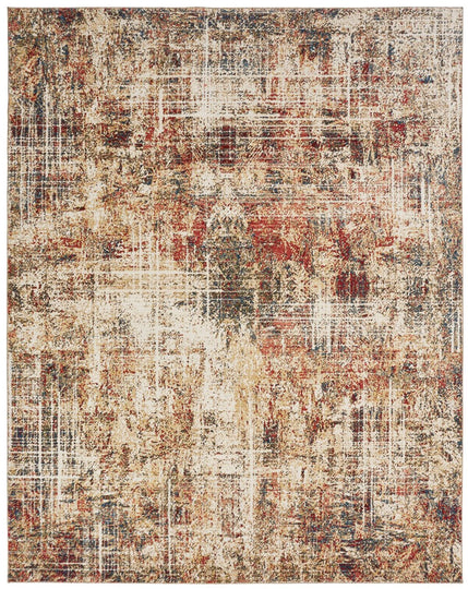 Theory Ivory Crimson 5 ft. 5 in. X 7 ft. 7 in. Area Rug