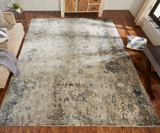 Theory Blues/Greys 7 ft. 9 in. X 9 ft. 9 in. Area Rug