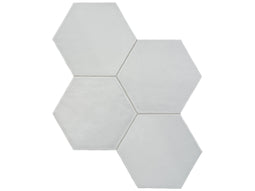 6 in Teramoda Silver Hexagon Glossy Pressed Glazed Ceramic Tile