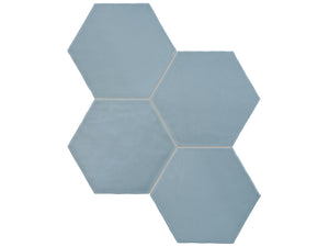 6 in Teramoda Sky Hexagon Glossy Pressed Glazed Ceramic Tile