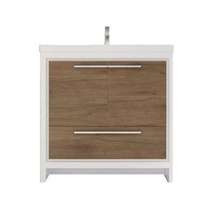 Divine Freestanding Bathroom Vanity With Acrylic Sink, Soft Closing Doors & Drawers