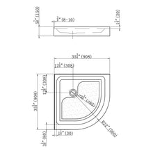 Load image into Gallery viewer, Neo Angle Round Center Drain Shower Pan - Double Tile Flanges - 36 X 36 X 5.5