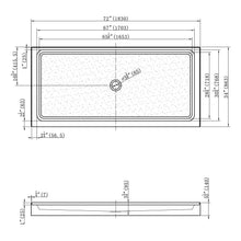 Load image into Gallery viewer, Acrylic Shower Pan Center Drain - Single Threshold - Resin and fiberglass -72 X 34 X 5.5