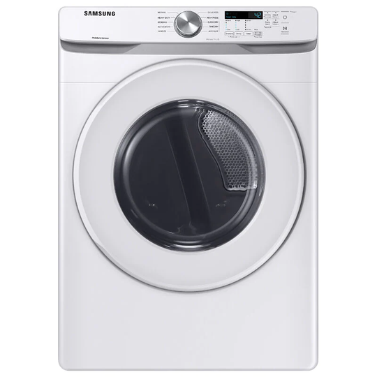 Samsung 27" 7.5 Cu. Ft. Front Loading Electric Dryer with 10 Dryer Programs, 9 Dry Options, Wrinkle Care, Sensor Dry & Sanitize Cycle - White