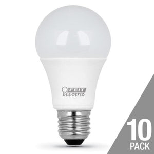 A19  LED Light Bulbs, 60 Watt Equiv, Non-Dimmable. 3000K, Maint. Pack, 10 Pk