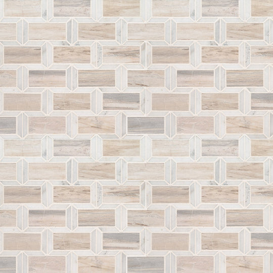 2" X 4" Angora Framework Polished Warm White Subway Joint Mosaic Tile (10SQ FT/CTN)