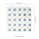 Load image into Gallery viewer, 12&quot; X 13&quot; Azula Hatchwork Polished Blue &amp; Cool-White Marble Geometric Mosaic Wall Tile (10SQ FT/CTN)
