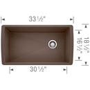 Load image into Gallery viewer, 33-1/2 inch Single Bowl Kitchen Sink - Undermount Kitchen Sink