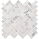 Load image into Gallery viewer, 12&quot; X 12&quot; Calacatta Cressa Herringbone Honed Mosaic Sheet (9.4SQ FT/CTN)