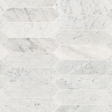 Load image into Gallery viewer, 3&quot; X 12&quot; Carrara White Picket Tile Honed Mosaic Wall Tile (8.9SQ FT/CTN)