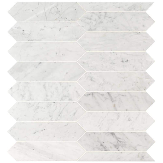 3" X 12" Carrara White Picket Tile Honed Mosaic Wall Tile (8.9SQ FT/CTN)