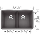 Load image into Gallery viewer, 32 inch Double Bowl Kitchen Sink - Undermount Double Basin