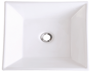 White Square Vessel Vanity Sink