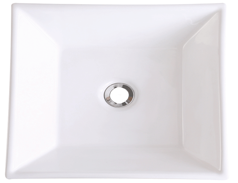 White Square Vessel Vanity Sink