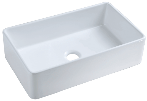 23 Inch White Single Bowl Porcelain Apron Front Kitchen Sink