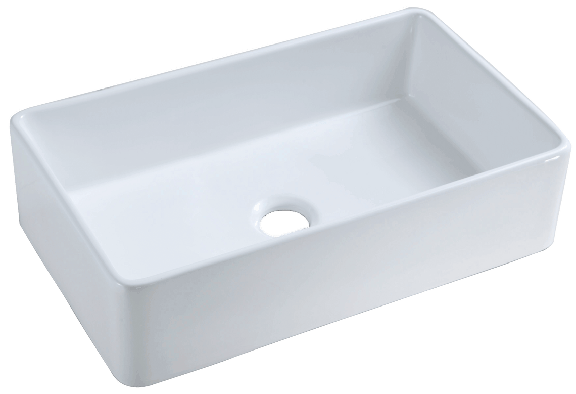 23 Inch White Single Bowl Porcelain Apron Front Kitchen Sink