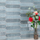 Load image into Gallery viewer, 2.5&quot; X 13&quot; Renzo Denim Picket Glossy Blue Ceramic Wall Tile (12.21SQ FT/CTN)