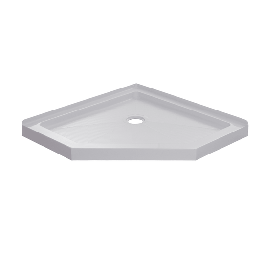 Single Threshold Neo Angle Shower Base In White