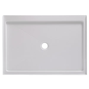 Foremost White Single Curb Shower Base With Center Drain