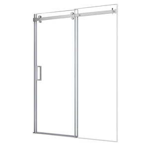 Semi - Frameless Sliding Shower Door With Clear Glass And Horizontal Handles - Lagoon