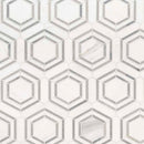 Load image into Gallery viewer, 11&quot; X 13&quot; Georama Grigio Polished White Marble Hexagon Floor and Wall Mosaic Tile (9.9SQ FT/CTN)