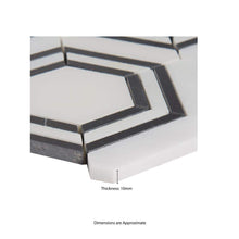 Load image into Gallery viewer, 11&quot; X 13&quot; Georama Nero Polished Geometric Black Hexagon Mosaic Sheet (9.9SQ FT/CTN)