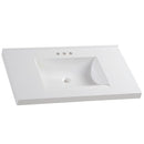 Load image into Gallery viewer, 37 Inch Cultured Marble Vanity Top in White with White Sink