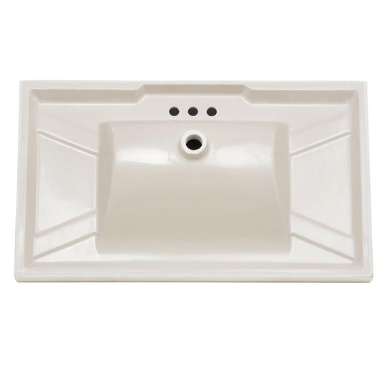 37 Inch Cultured Marble Vanity Top in White with White Sink