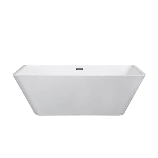 Harmony 66 in. Acrylic Freestanding Soaking Bathtub in Glossy White with Drain Assembly, Overflow Groove & Overflow Pipe
