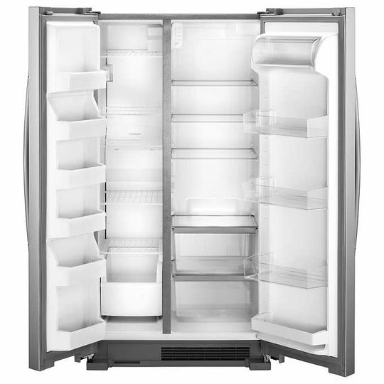 25 cu. ft. Large Side by Side Refrigerator With Adaptive Defrost & Monochromatic Stainless Steel