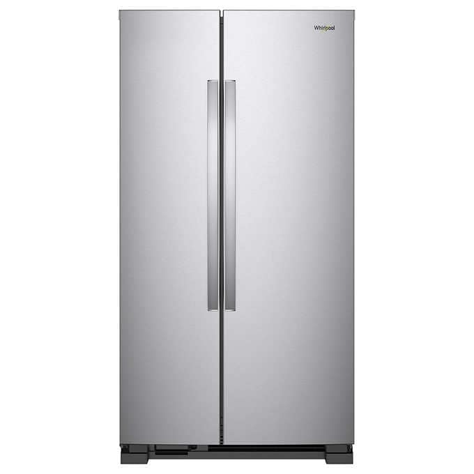 25 cu. ft. Large Side by Side Refrigerator With Adaptive Defrost & Monochromatic Stainless Steel