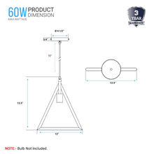 Load image into Gallery viewer, 1-light-triangle-pendant-light