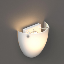 Load image into Gallery viewer, half-moon-wall-led-sconce-white-shade