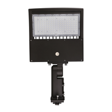 Load image into Gallery viewer, 150w-led-pole-light-with-photocell-5700k-universal-mount-bronze-ac100-277v